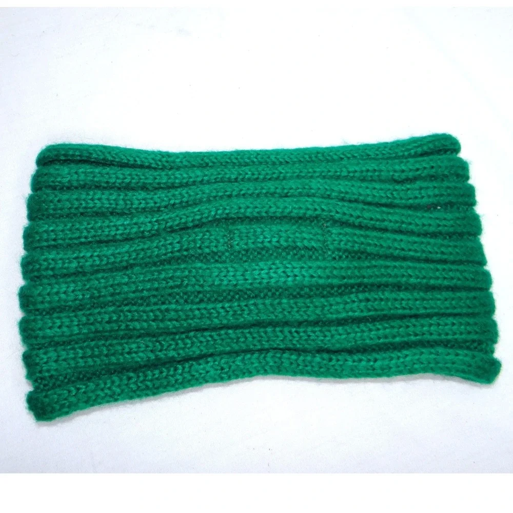 CC Exclusives Green Knitted‎ Turban Headband Beaded Flower Embellishment